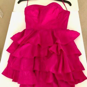 Rebecca Taylor Size 0 Silk Fuchsia Pink Strapless